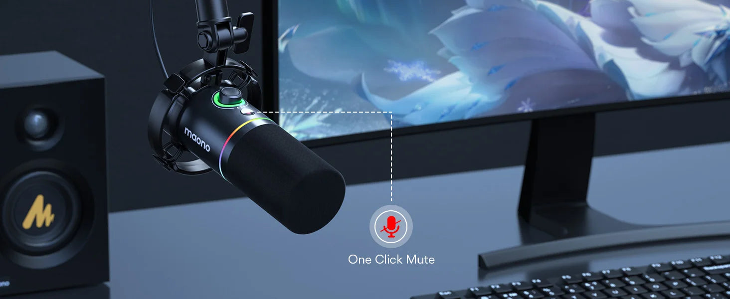 Maono PD200X – XLR/USB Dynamic Microphone | Metal Gaming & Streaming Mic with Software Control