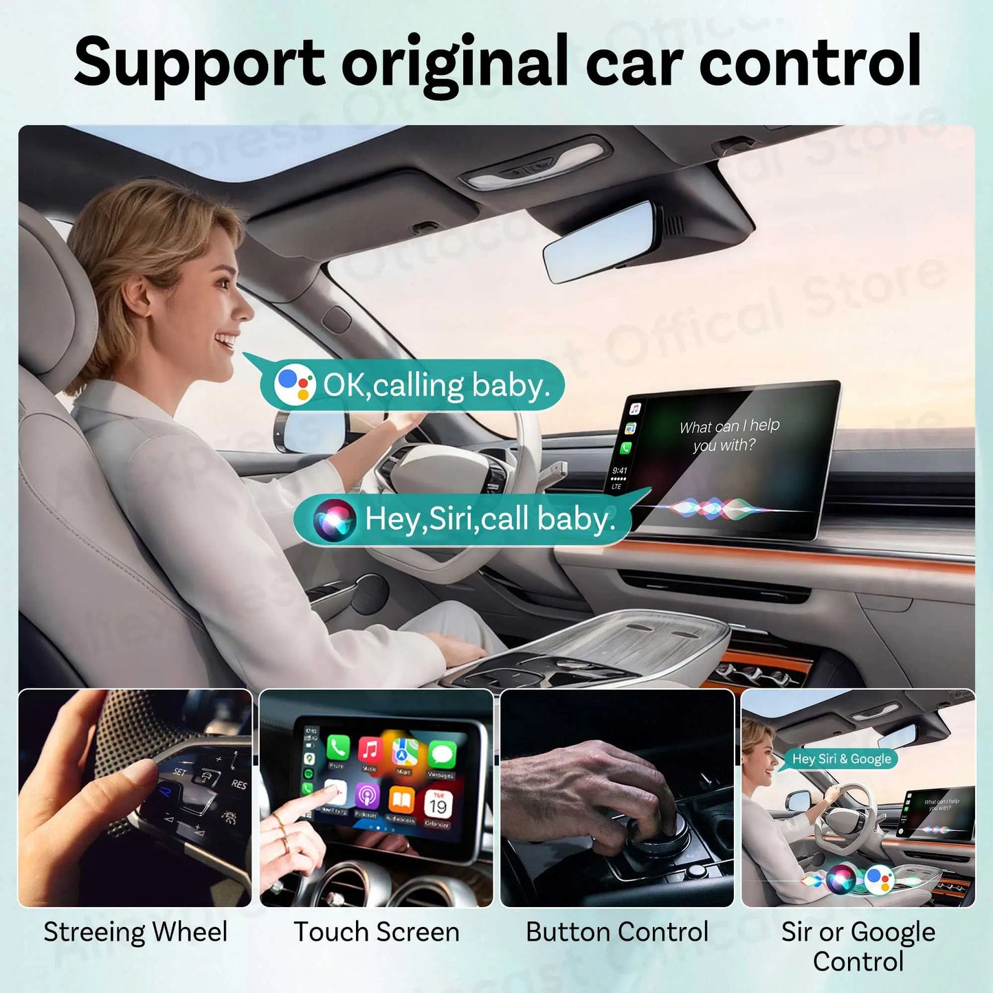 Brezžični adapter OTTOCAST Mini Core za CarPlay in Android Auto