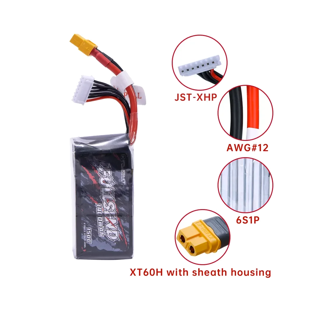 iFlight Fullsend 6S 1400 mAh 150C LiPo baterija – XT60 | Visokozmogljiv FPV komplet za Nazgul5 V3 6S