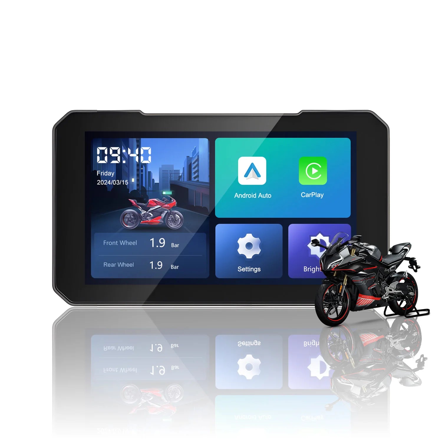 OTTOCAST Express C6 6-palčni brezžični zaslon CarPlay za motorno kolo