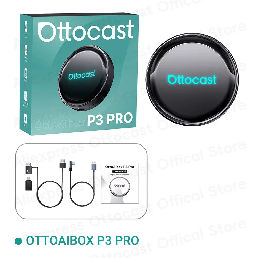OTTOCAST P3 PRO AI Box with HDMI & Wireless CarPlay