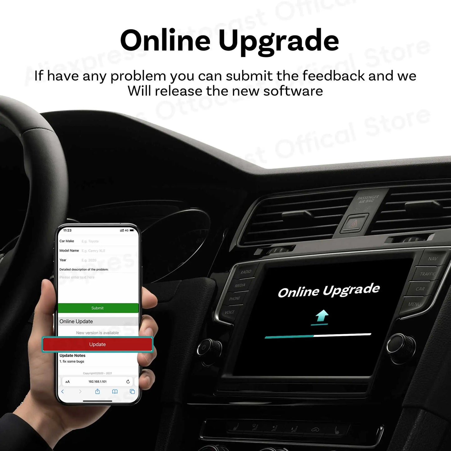 Brezžični adapter OTTOCAST Mini Core za CarPlay in Android Auto