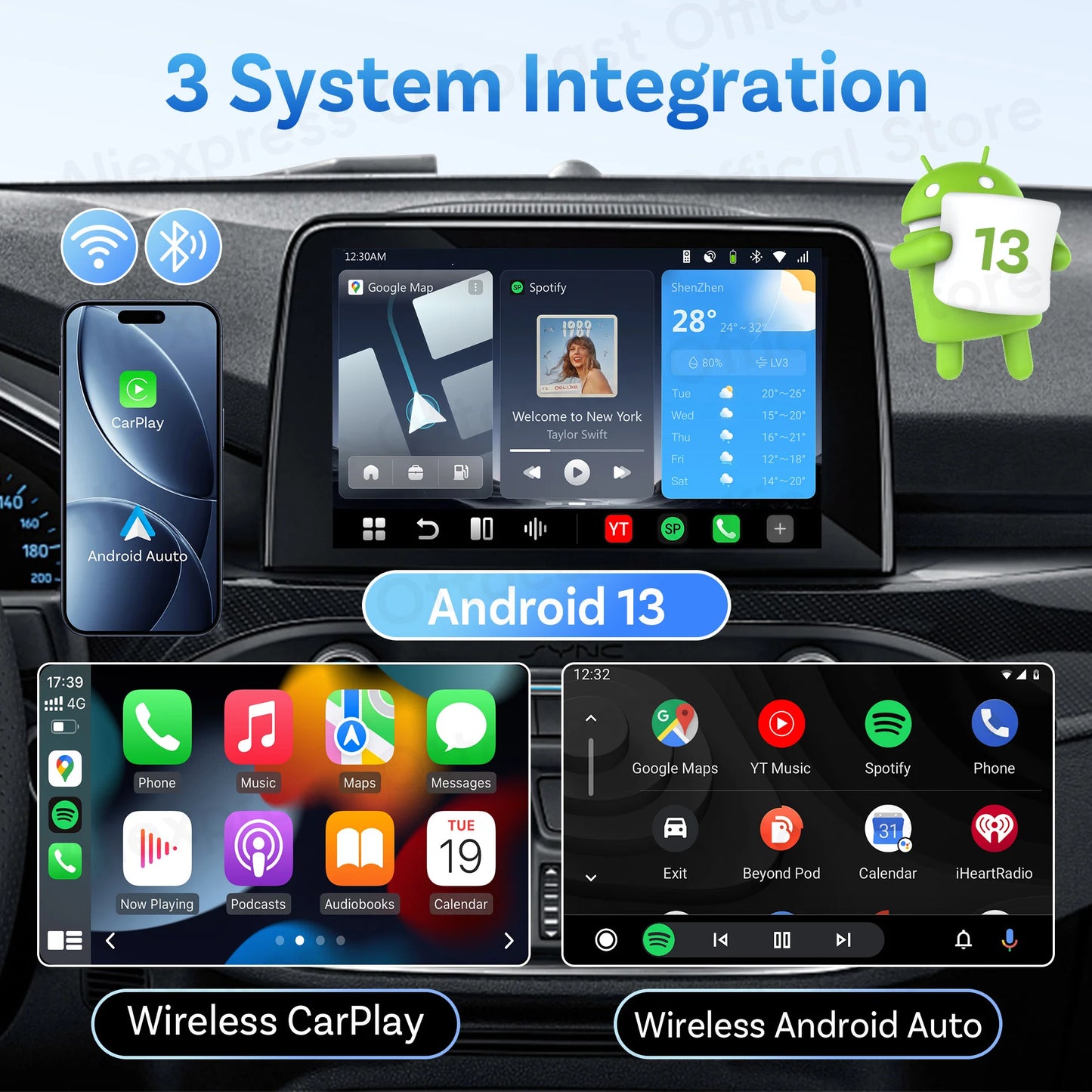 OTTOCAST P3 PRO AI Box with HDMI & Wireless CarPlay