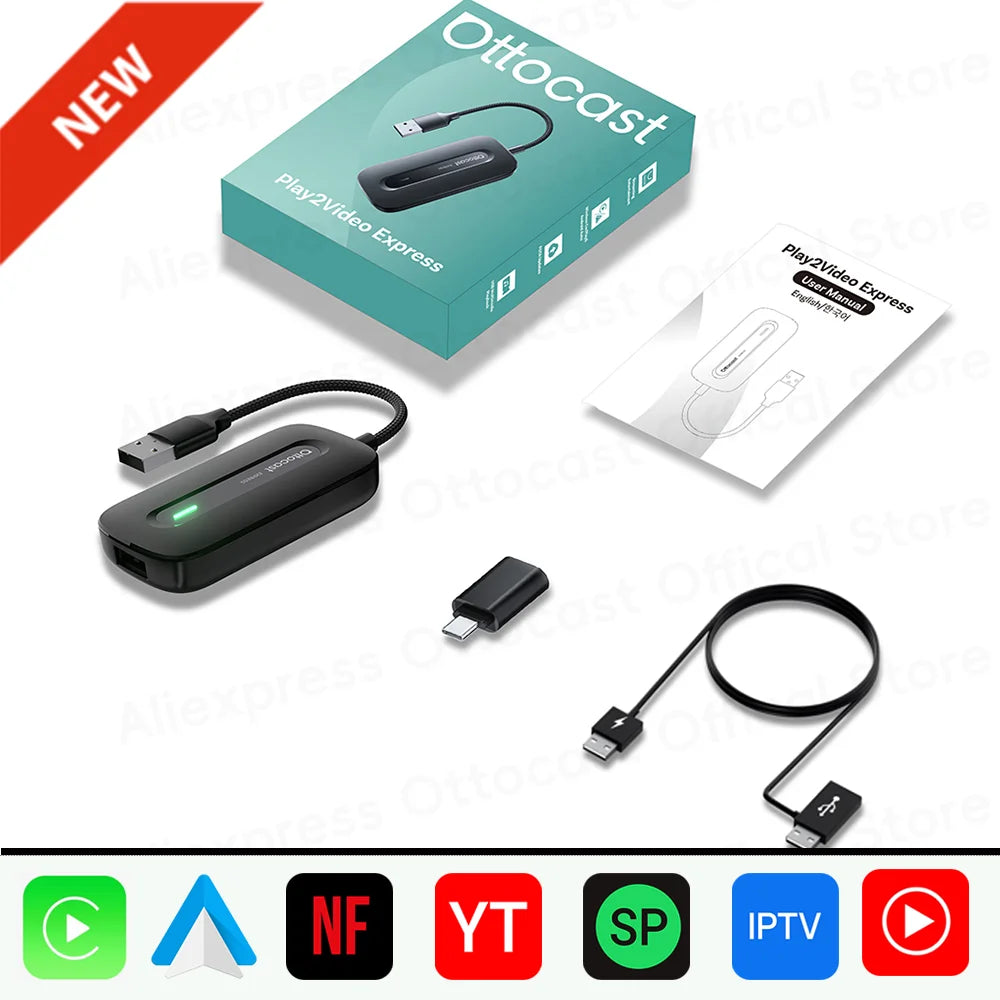 Brezžični video adapter OTTOCAST Play2Video Pro CarPlay