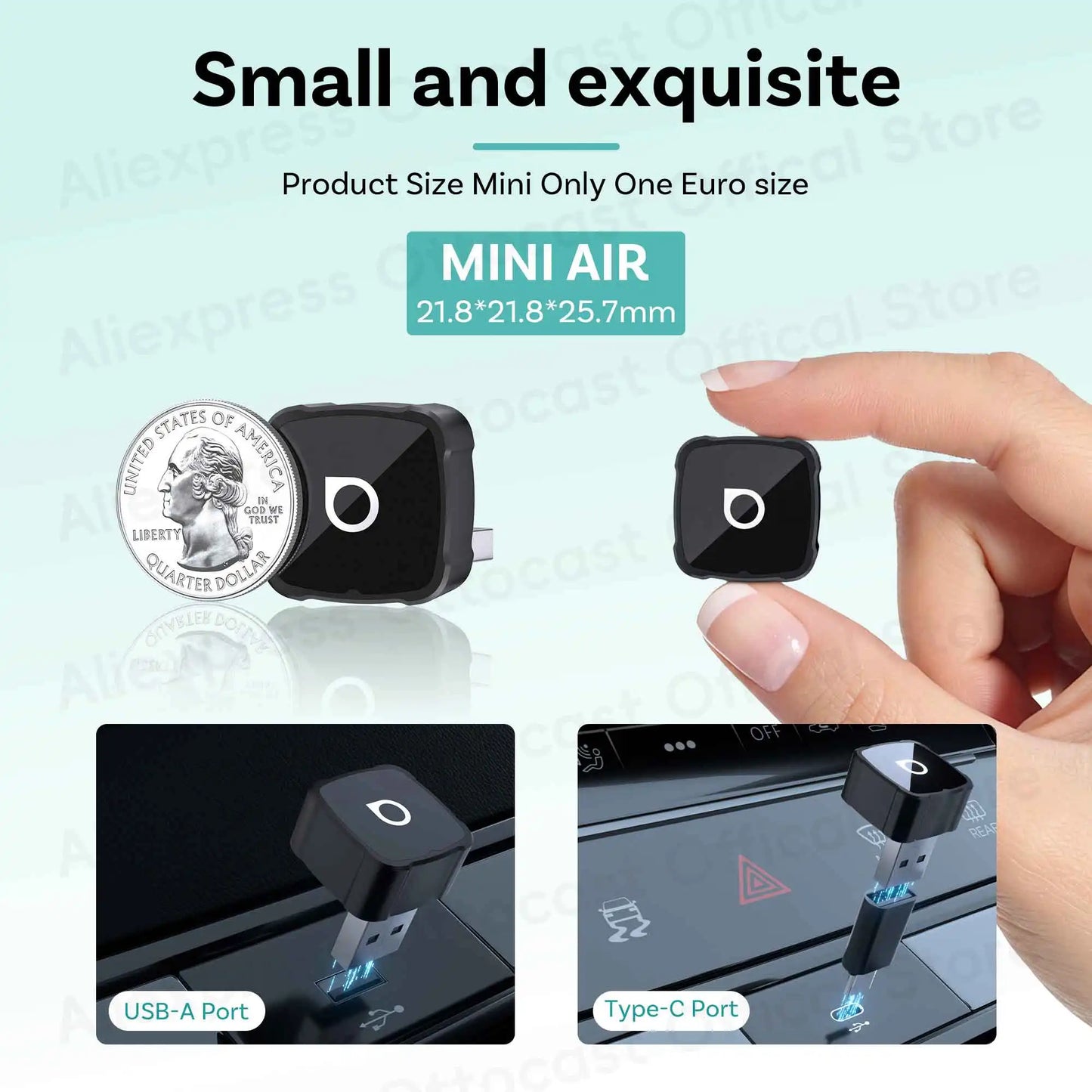 OTTOCAST 3‑in‑1 Mini Air Dongle Wireless CarPlay Adapter