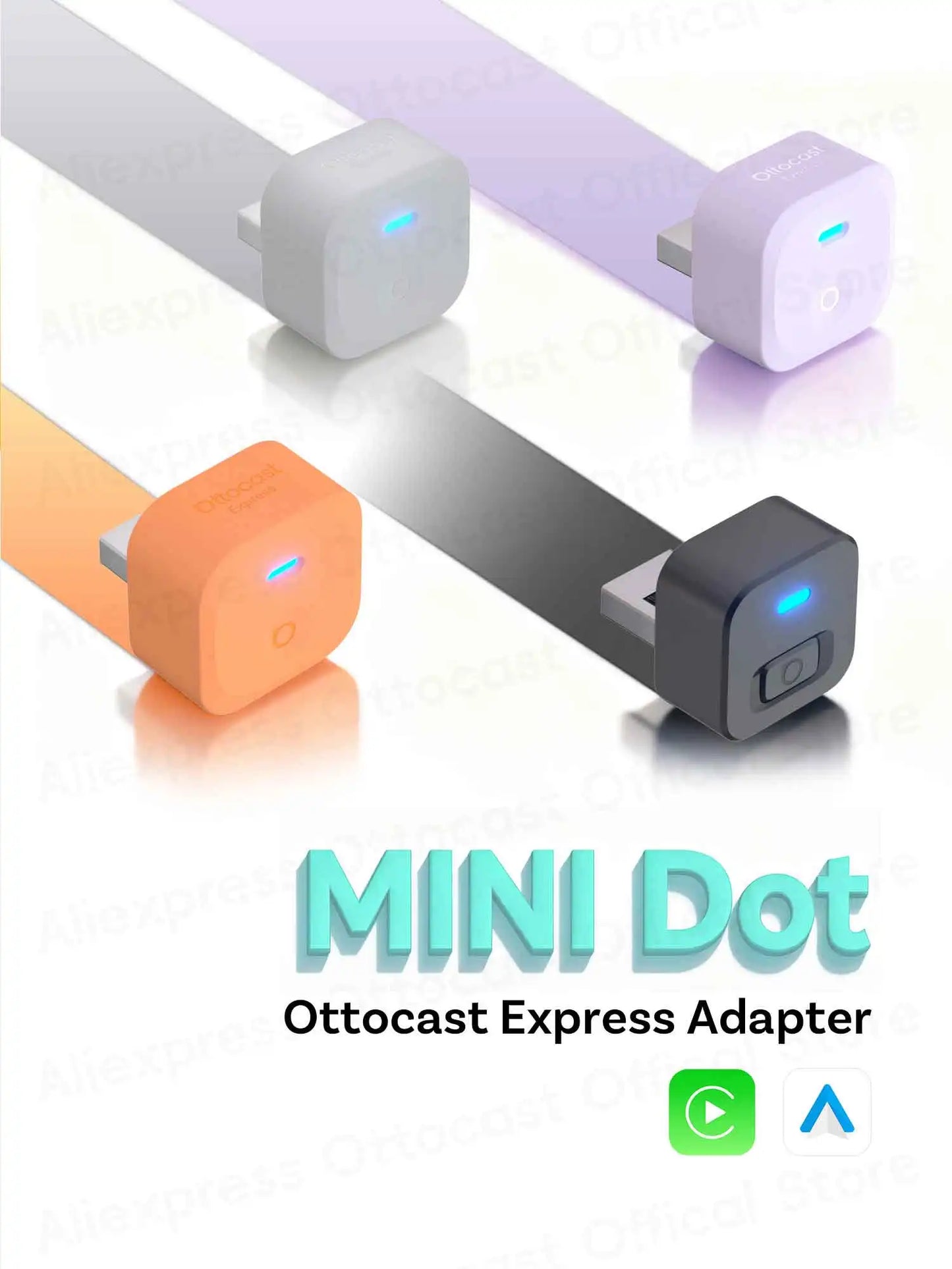 OTTOCAST Cube Mini brezžični Android Auto in CarPlay Dongle