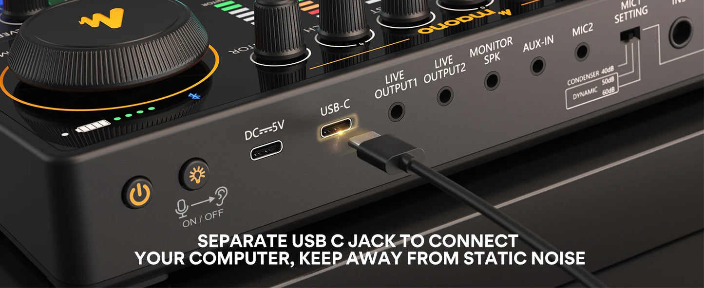 MaonoCaster AME2A – Komplet studijske opreme za podcaste »vse v enem« | Zvočna kartica + mikrofon XLR + avdio vmesnik za prenose v živo, YouTube, telefone in računalnike