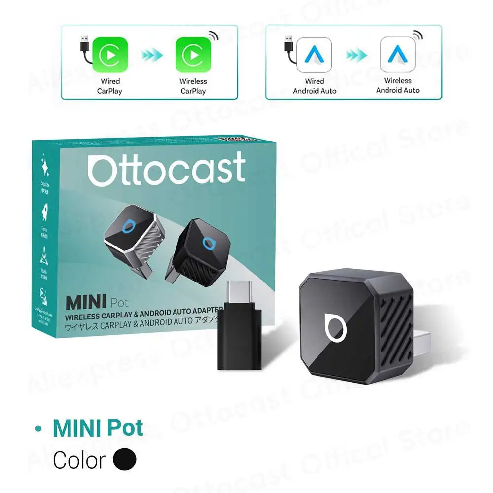 Brezžični adapter CarPlay & Android Auto OTTOCAST Cube MINI Slim