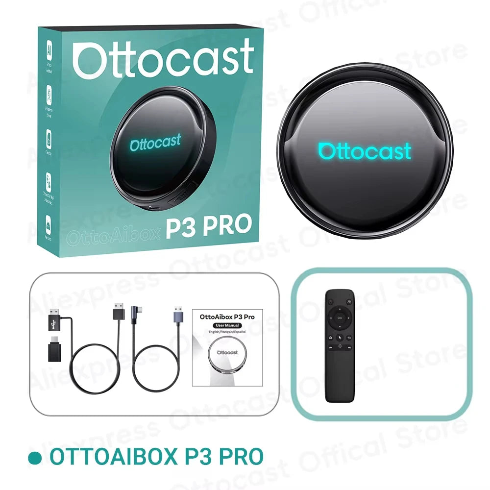OTTOCAST P3 PRO AI Box with HDMI & Wireless CarPlay