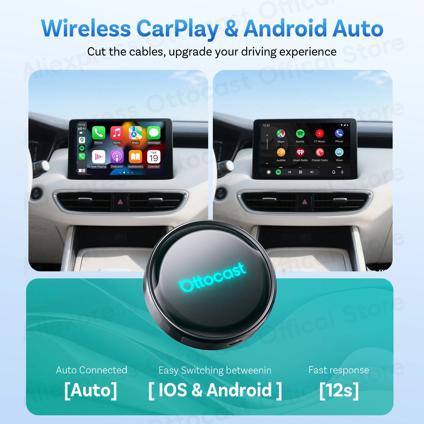 OTTOCAST P3 PRO AI Box with HDMI & Wireless CarPlay