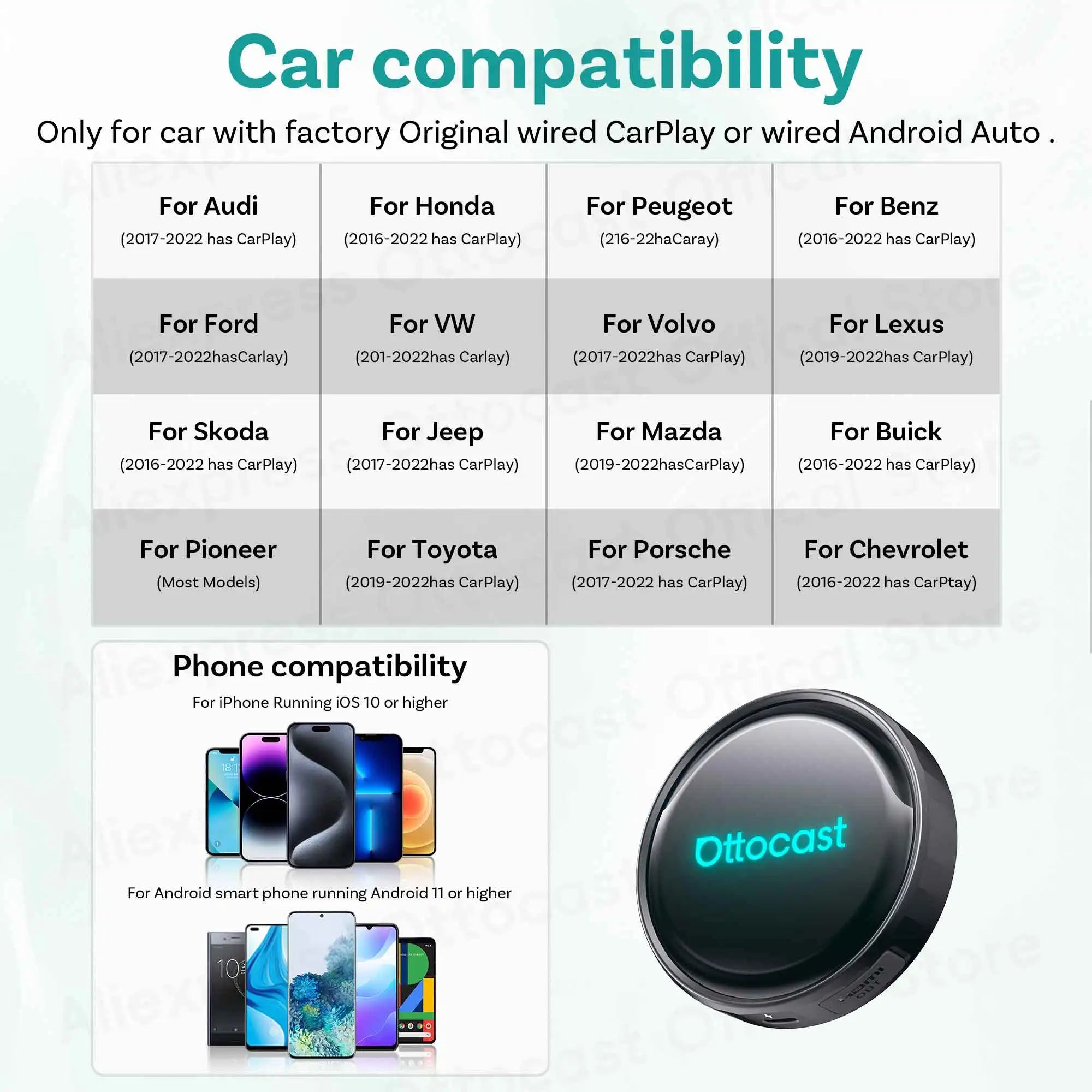 OTTOCAST P3 PRO Android 13 AI Box s HDMI in brezžičnim CarPlayom