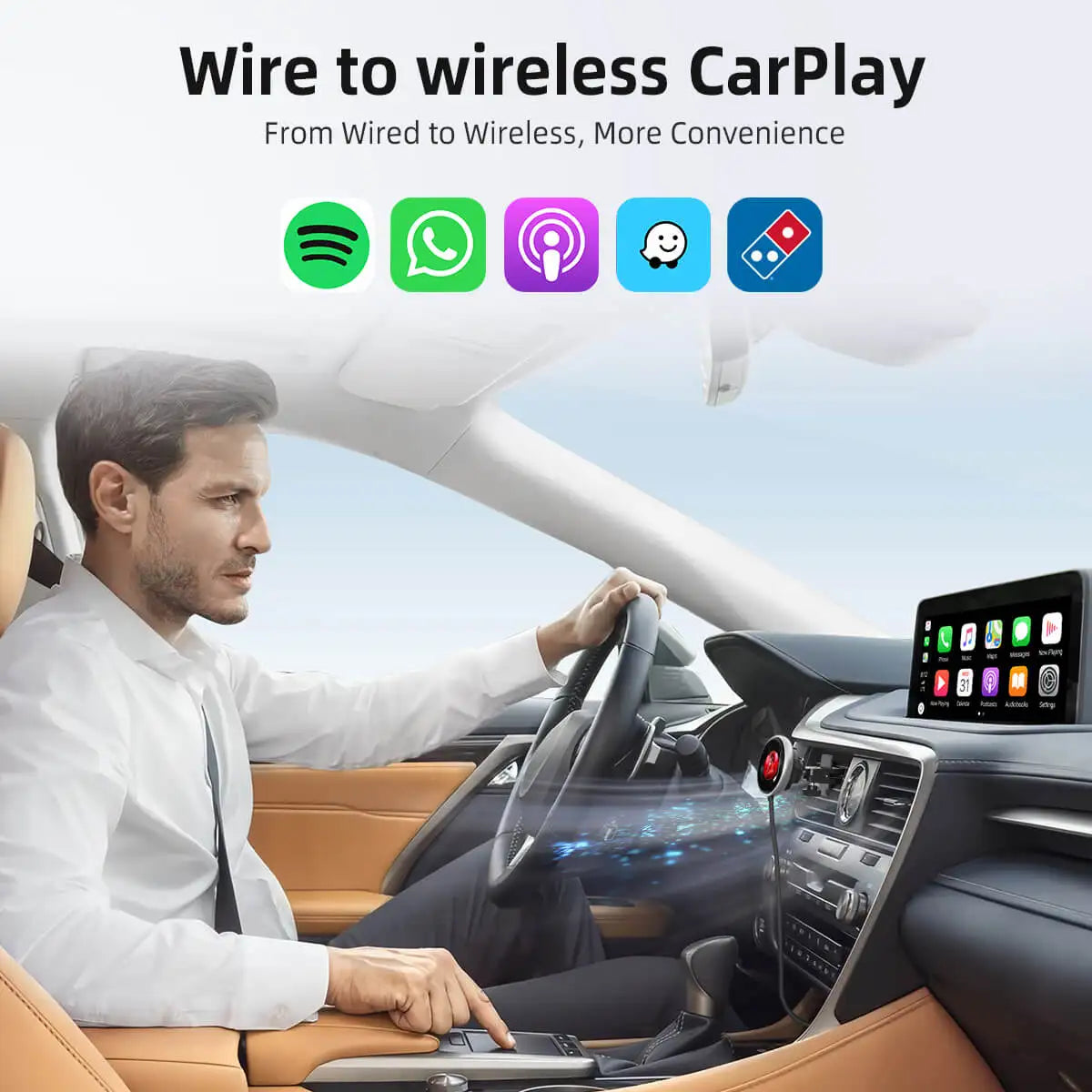 OTTOCAST CarPlay Clip Wireless Adapter with Picture Frame
