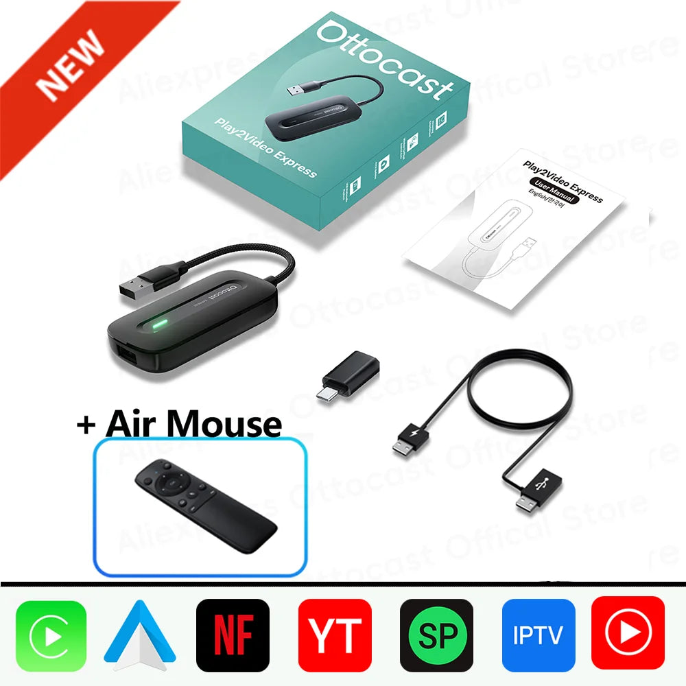 Brezžični video adapter OTTOCAST Play2Video Pro CarPlay