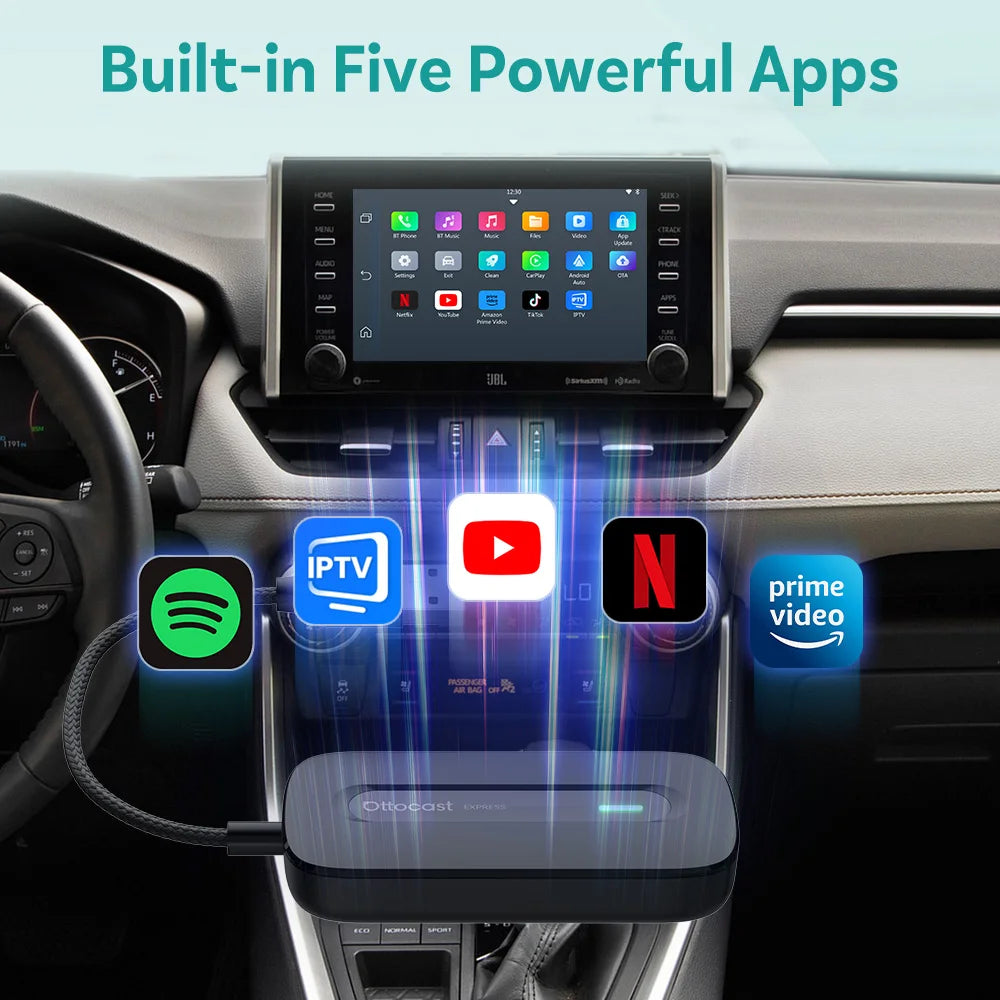 OTTOCAST Play2Video Express brezžična video AI škatla za CarPlay