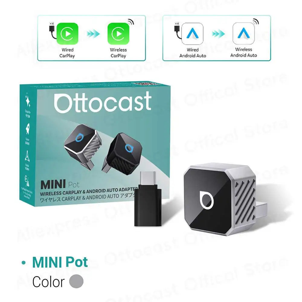 OTTOCAST Cube MINI Slim Wireless CarPlay Adapter