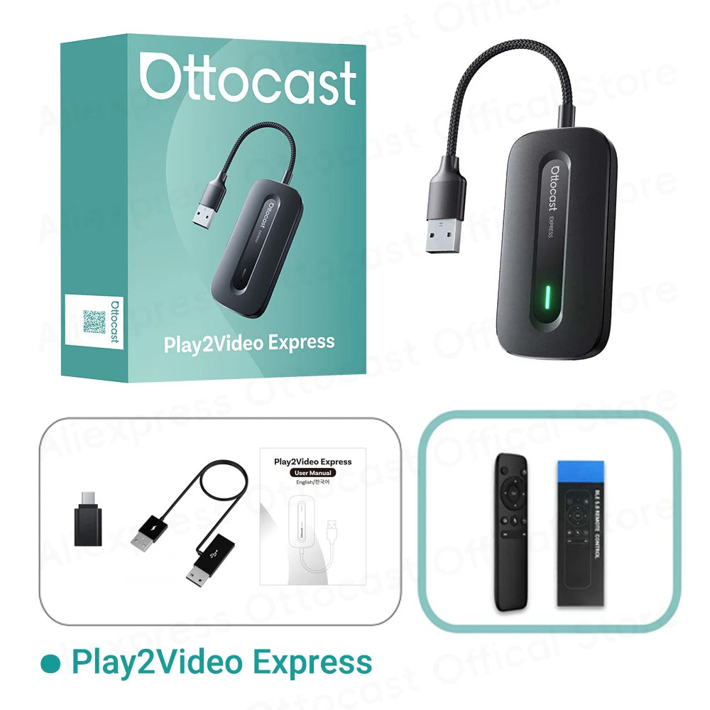 Brezžični video adapter OTTOCAST Play2Video Ultra CarPlay