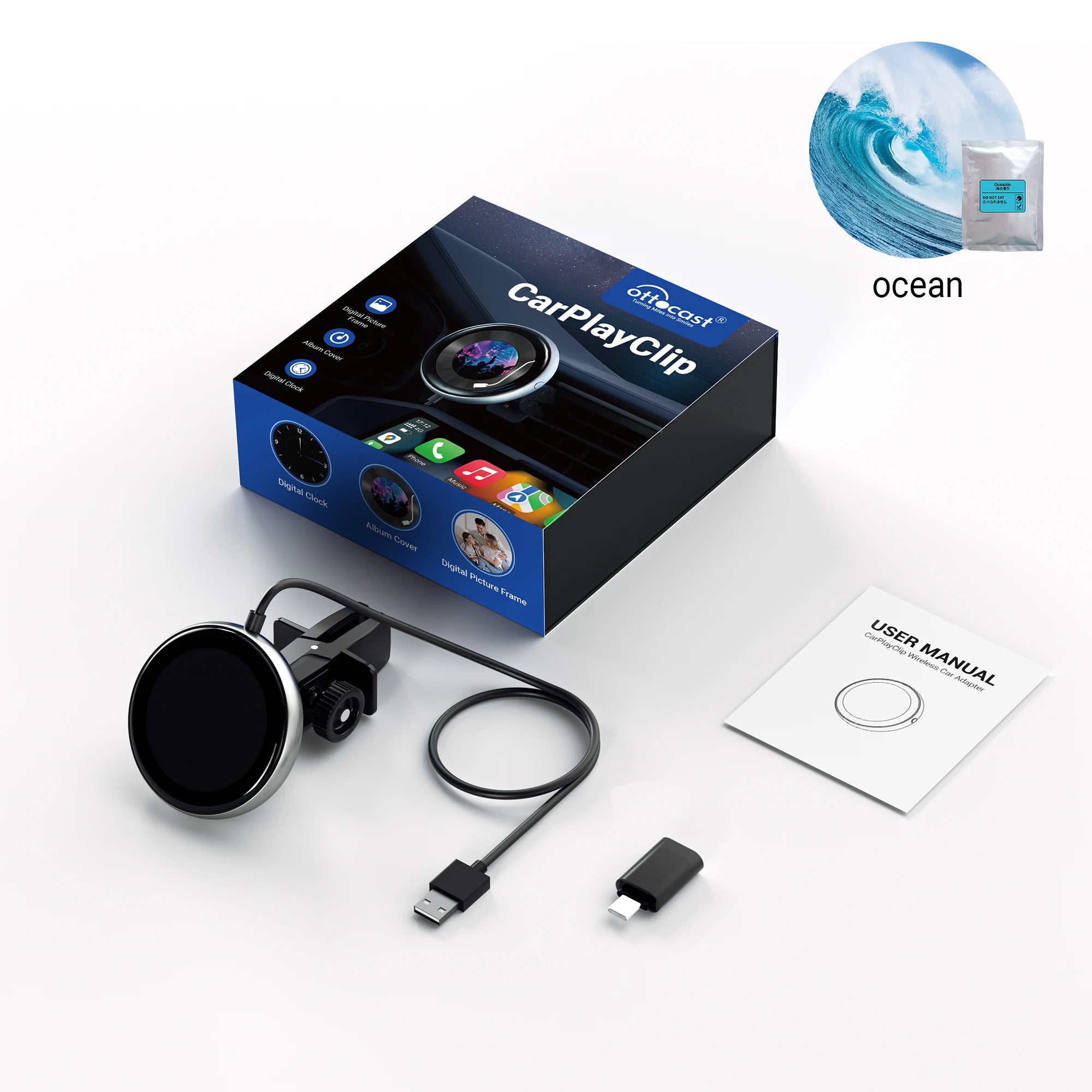OTTOCAST CarPlay Clip Wireless Adapter & Air Freshener