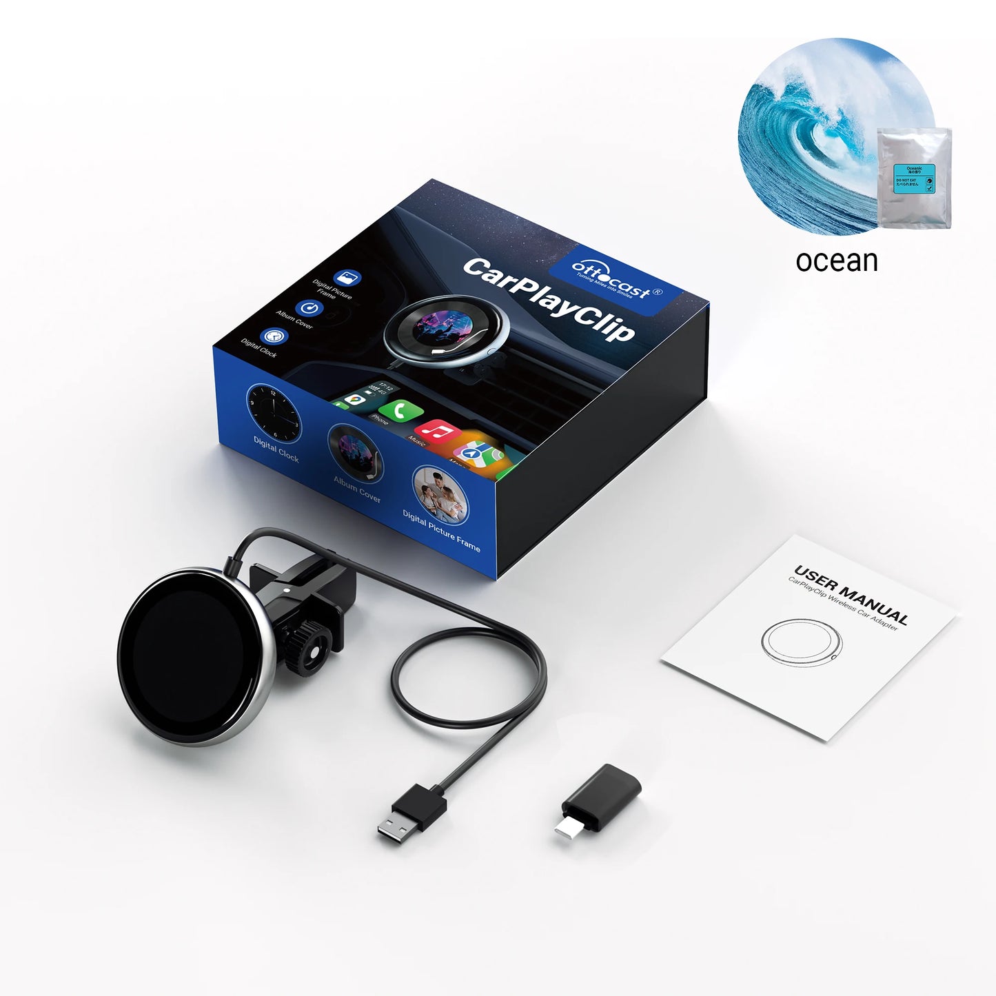 OTTOCAST CarPlay Clip Wireless Adapter with Picture Frame
