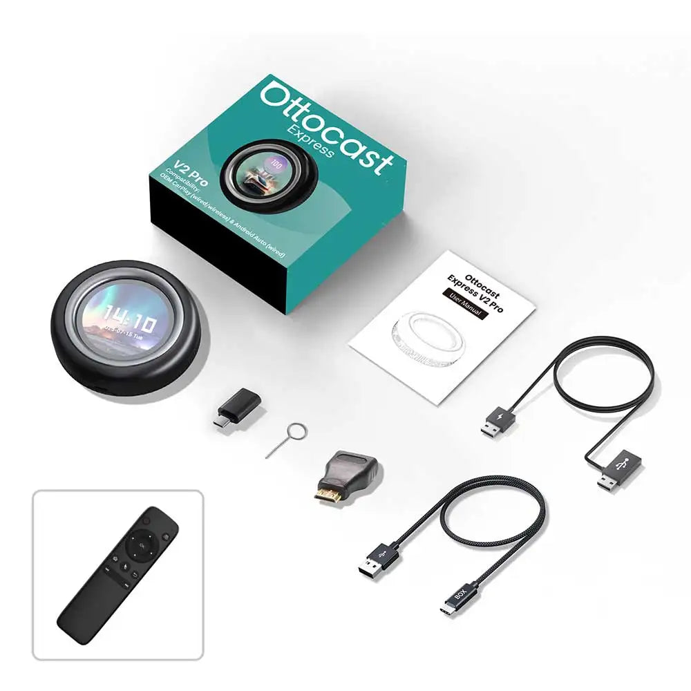 OTTOCAST Express V2 PRO brezžični CarPlay Android AI Box