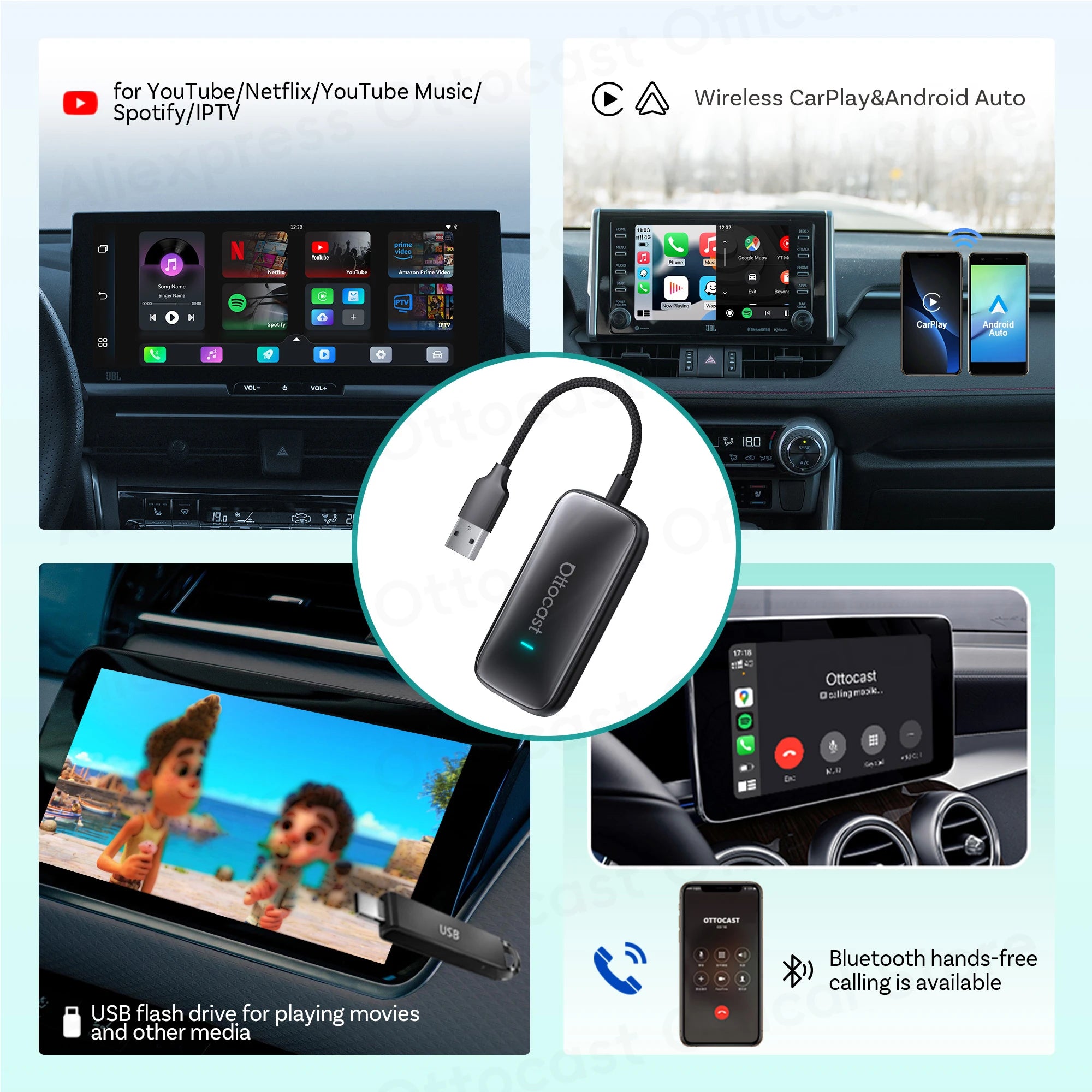 Brezžični video adapter OTTOCAST Play2Video Ultra CarPlay