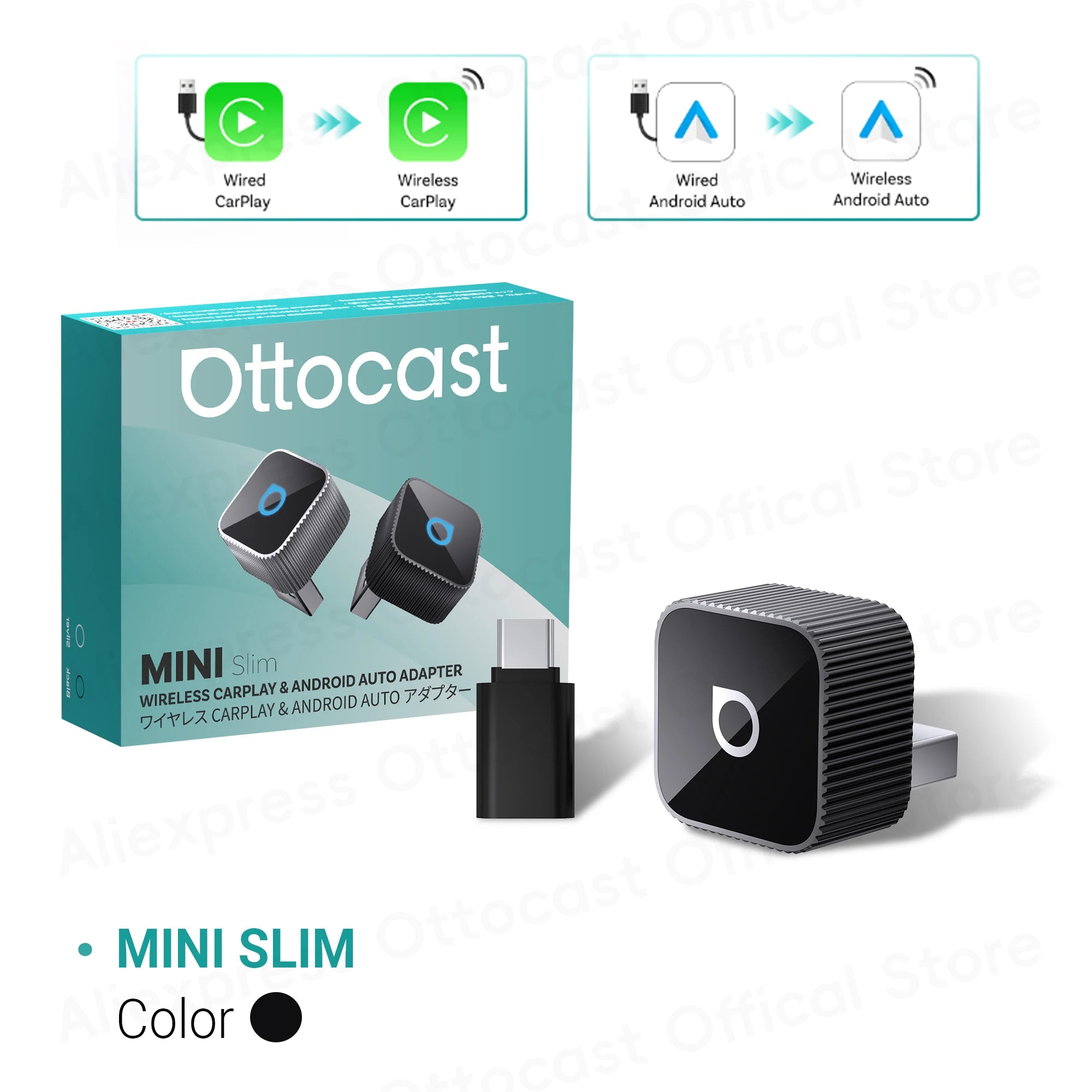 OTTOCAST Cube MINI Slim Wireless CarPlay Adapter