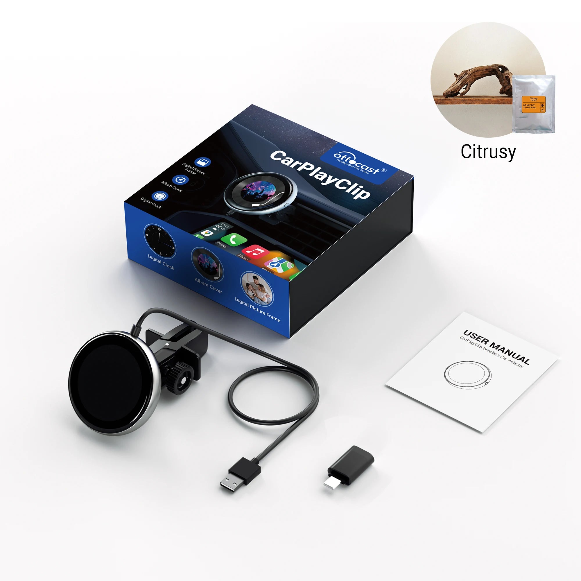 OTTOCAST CarPlay Clip Wireless Adapter with Picture Frame