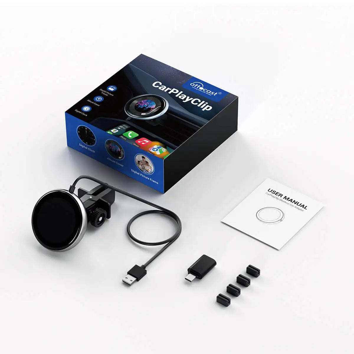 OTTOCAST CarPlay Clip Wireless Adapter with Picture Frame