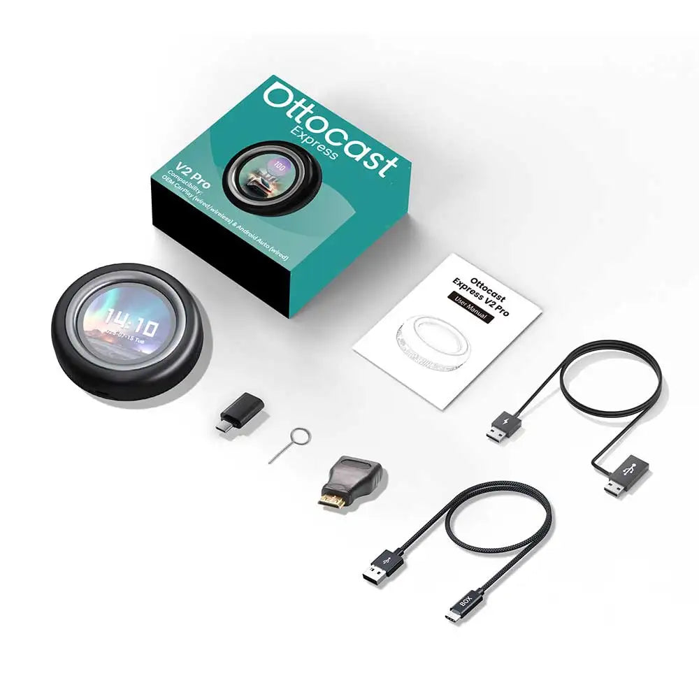 OTTOCAST Express V2 PRO brezžični CarPlay Android AI Box