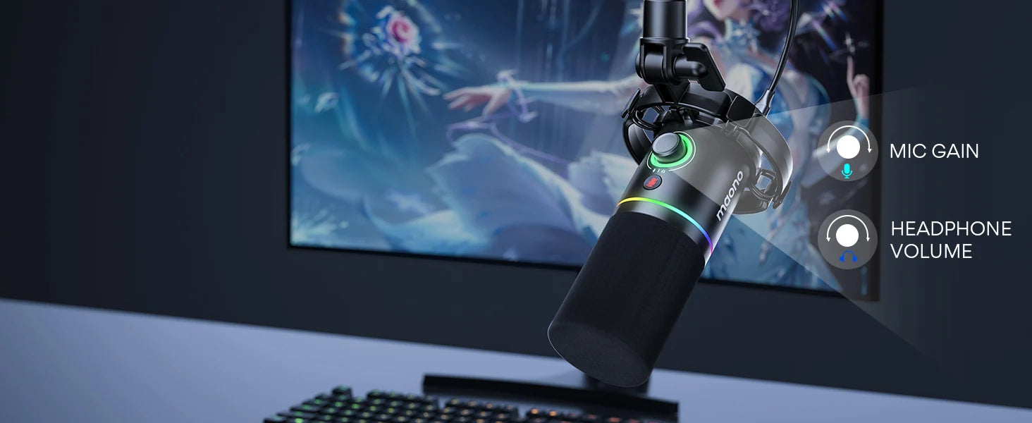 Maono PD200X – XLR/USB Dynamic Microphone | Metal Gaming & Streaming Mic with Software Control