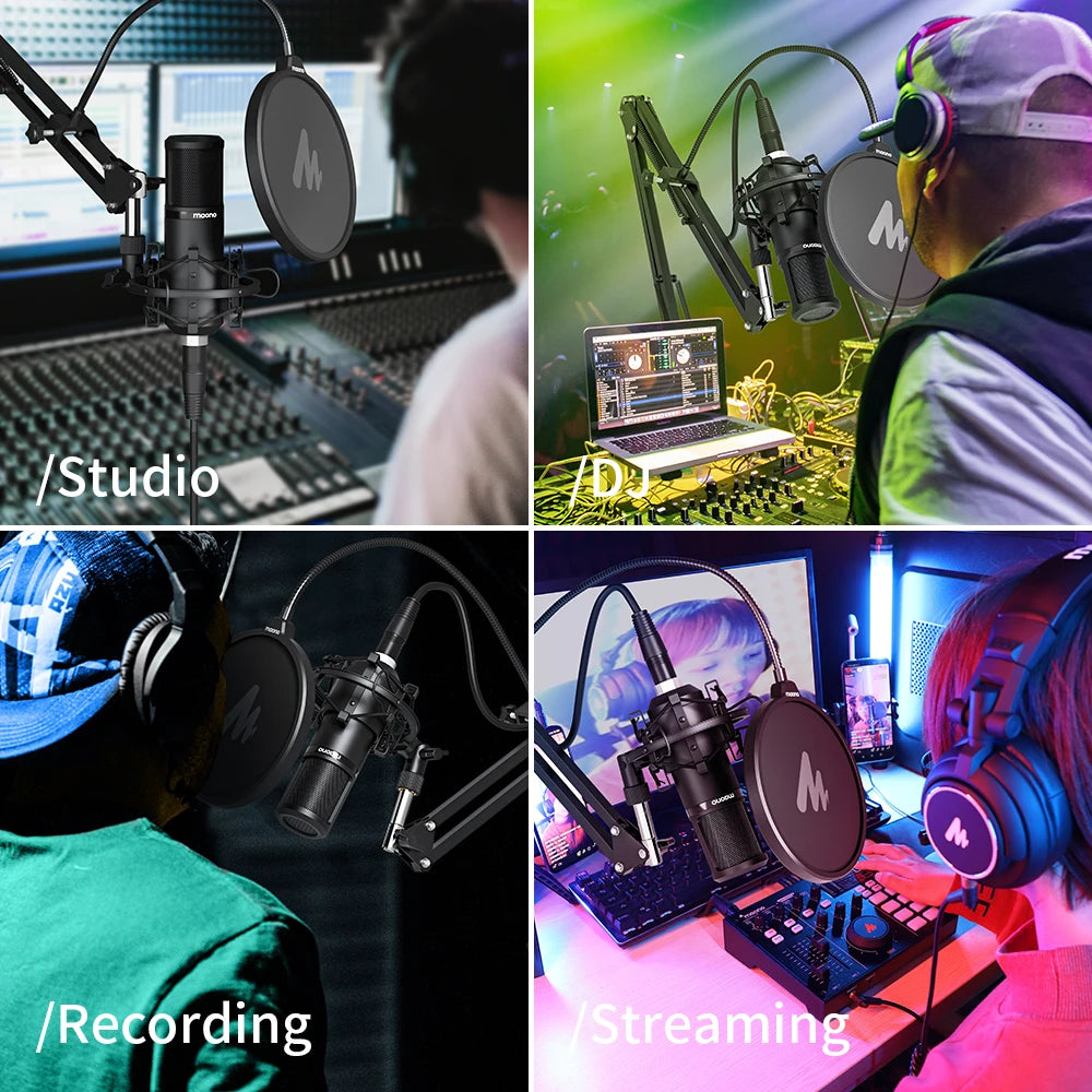 Maono PM320S – Professional XLR Condenser Microphone Kit | Cardioid Vocal Studio Mic for Streaming, Voice‑Over & Home‑Studio Recording