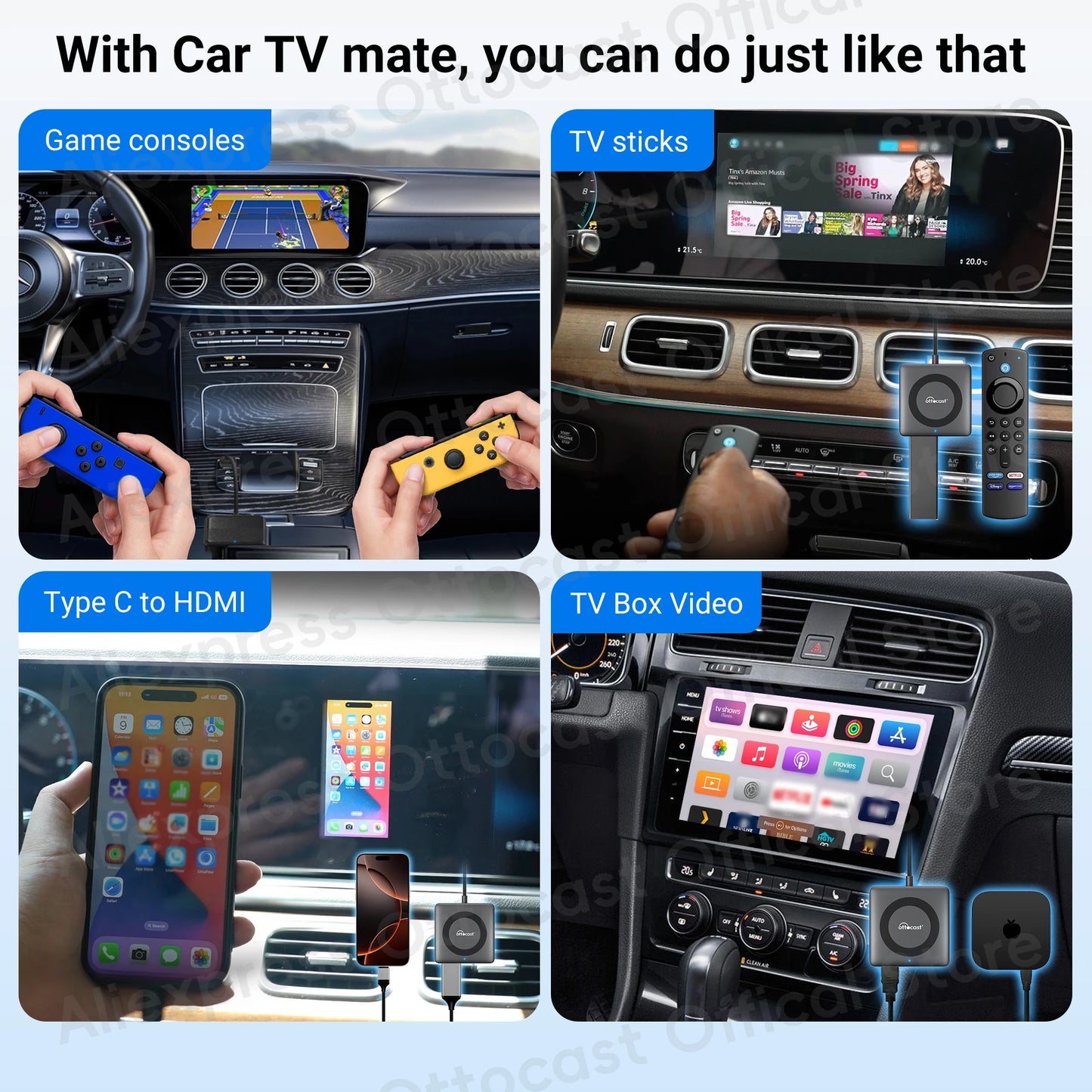 OTTOCAST Car TV Mate Pro C4 Wireless CarPlay HDMI Adapter