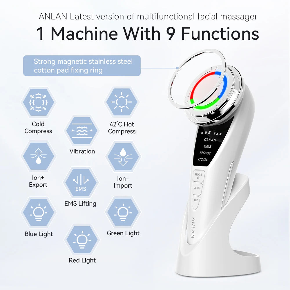 ANLAN EMS Facial Massager Pro Face Lifting Skin Rejuvenation Cold Compress Deep Cleaning Anti-aging Skincare Beauty Device