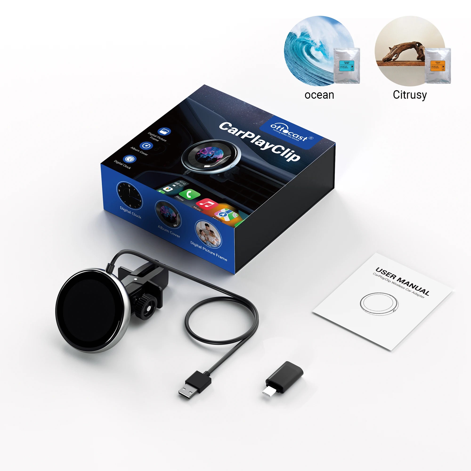 OTTOCAST CarPlay Clip Wireless Adapter with Picture Frame
