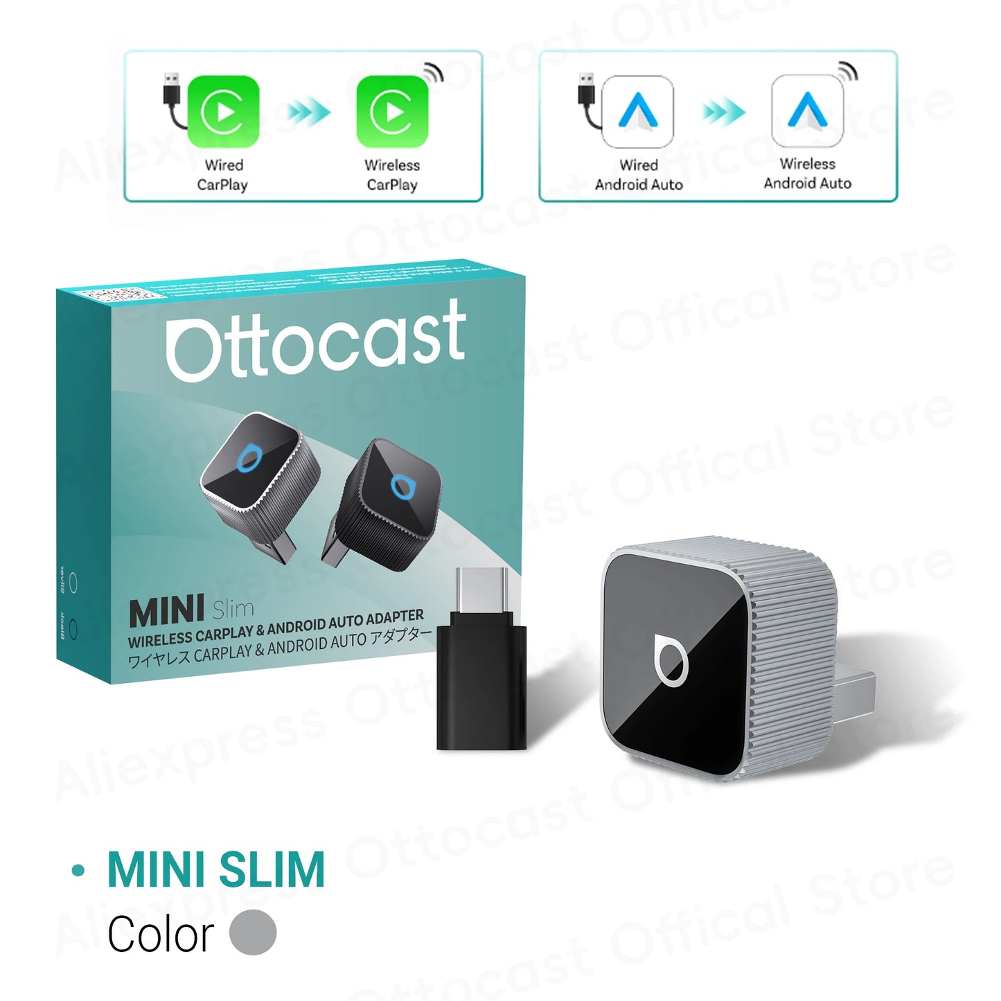 OTTOCAST Cube MINI Slim Wireless CarPlay Adapter