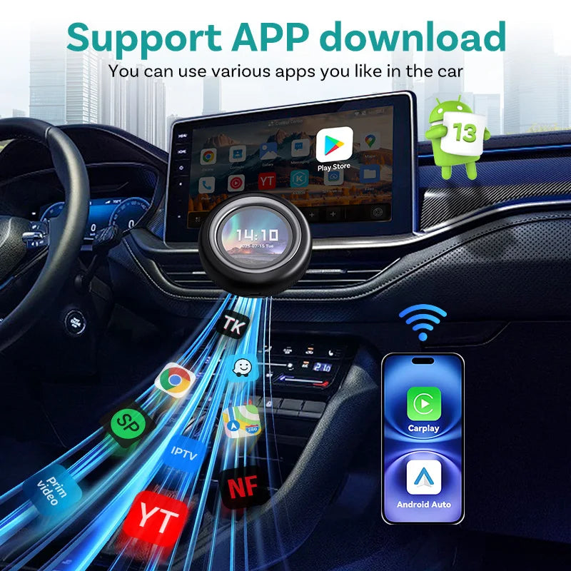 OTTOCAST Express V2 PRO brezžični CarPlay Android AI Box