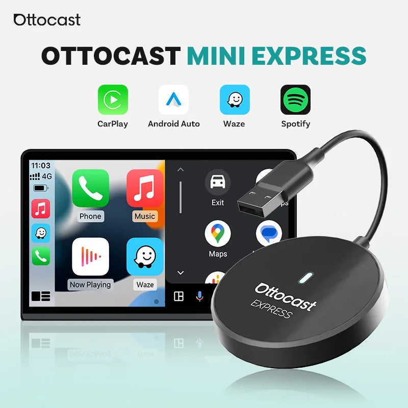 Brezžični adapter CarPlay in Android Auto 2 v 1 OTTOCAST Express