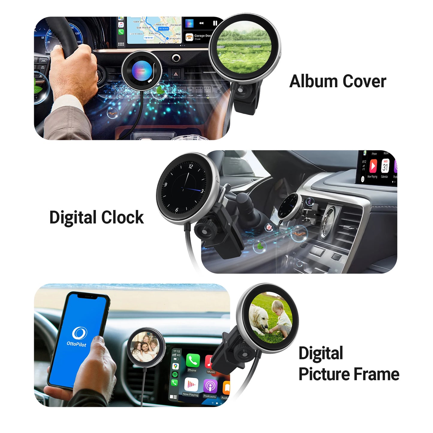 OTTOCAST CarPlay Clip Wireless Adapter & Air Freshener
