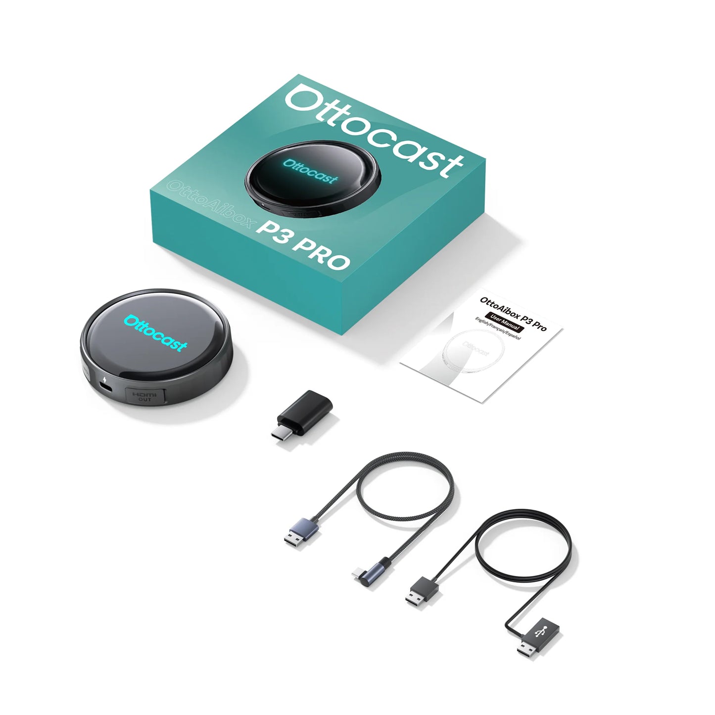 OTTOCAST P3 PRO Android 13 AI Box s HDMI in brezžičnim CarPlayom