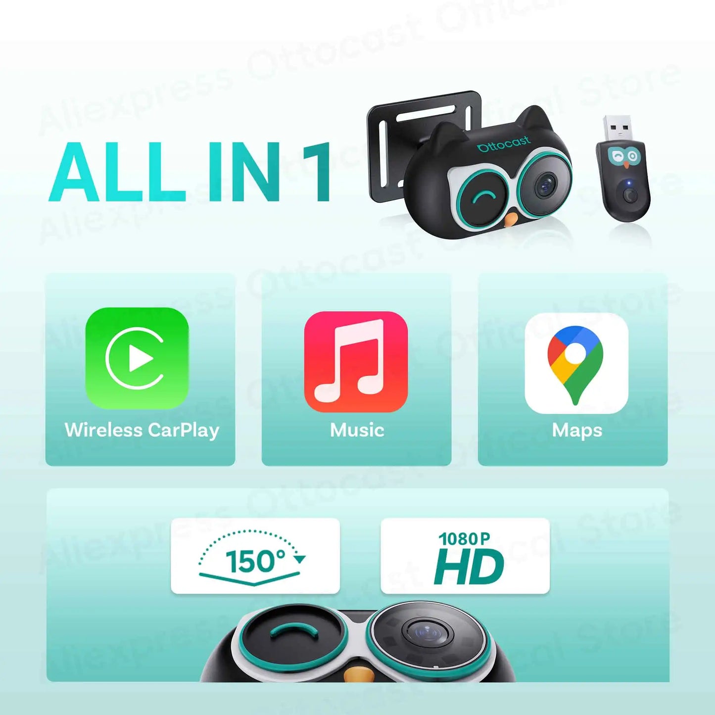 OTTOCAST Cabin Care brezžični CarPlay adapter za iPhone