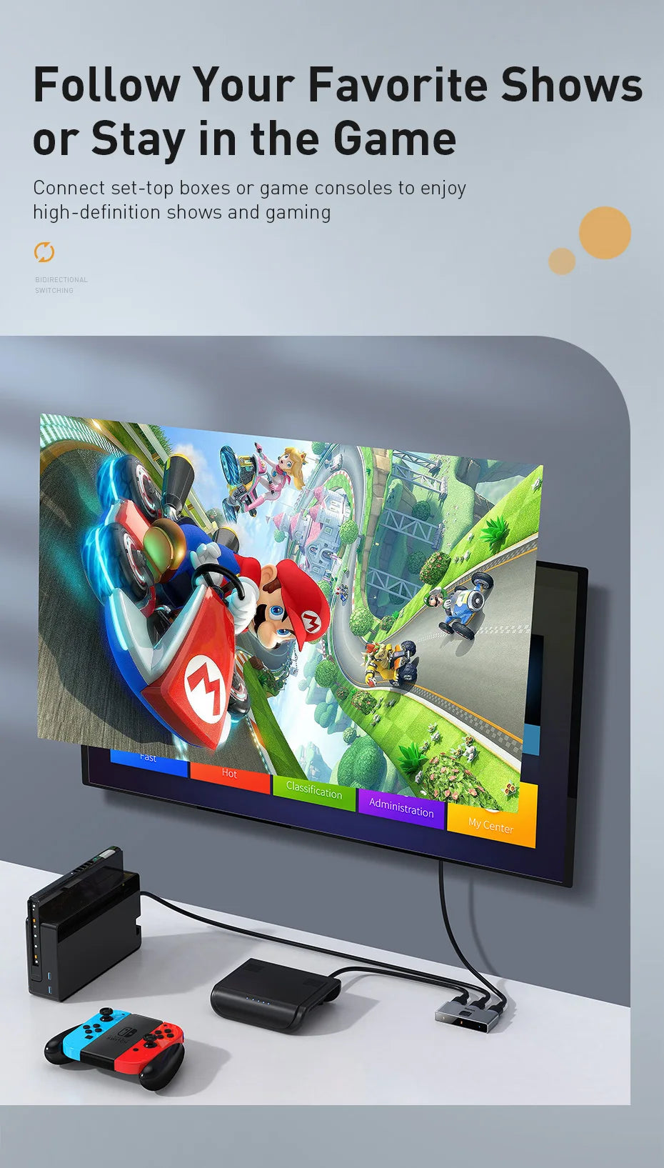 Baseus HDMI-kompatibilni preklopnik 4K 60Hz dvosmerni