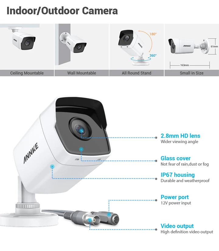 ANNKE 5MP Lite Ultra HD CCTV sistem | H.265+ 8-kanalni DVR, 8× EXIR kamer