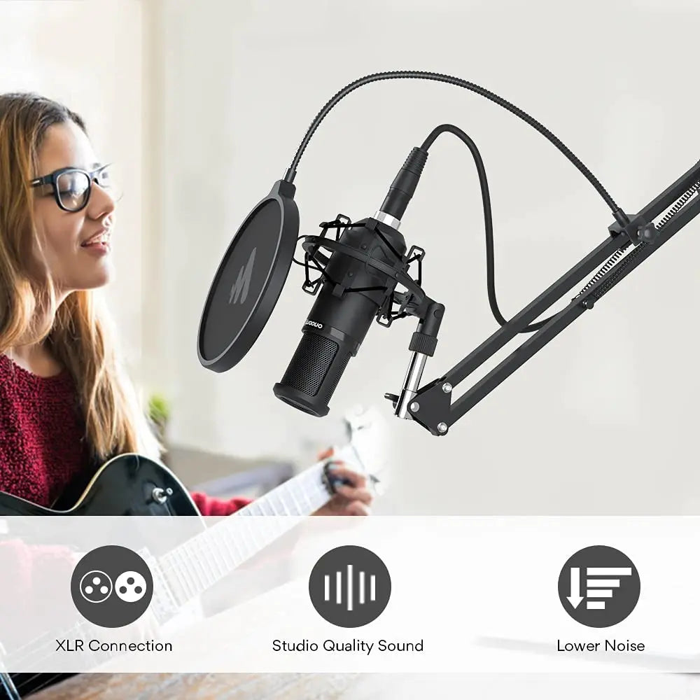 Maono PM320S – Professional XLR Condenser Microphone Kit | Cardioid Vocal Studio Mic for Streaming, Voice‑Over & Home‑Studio Recording