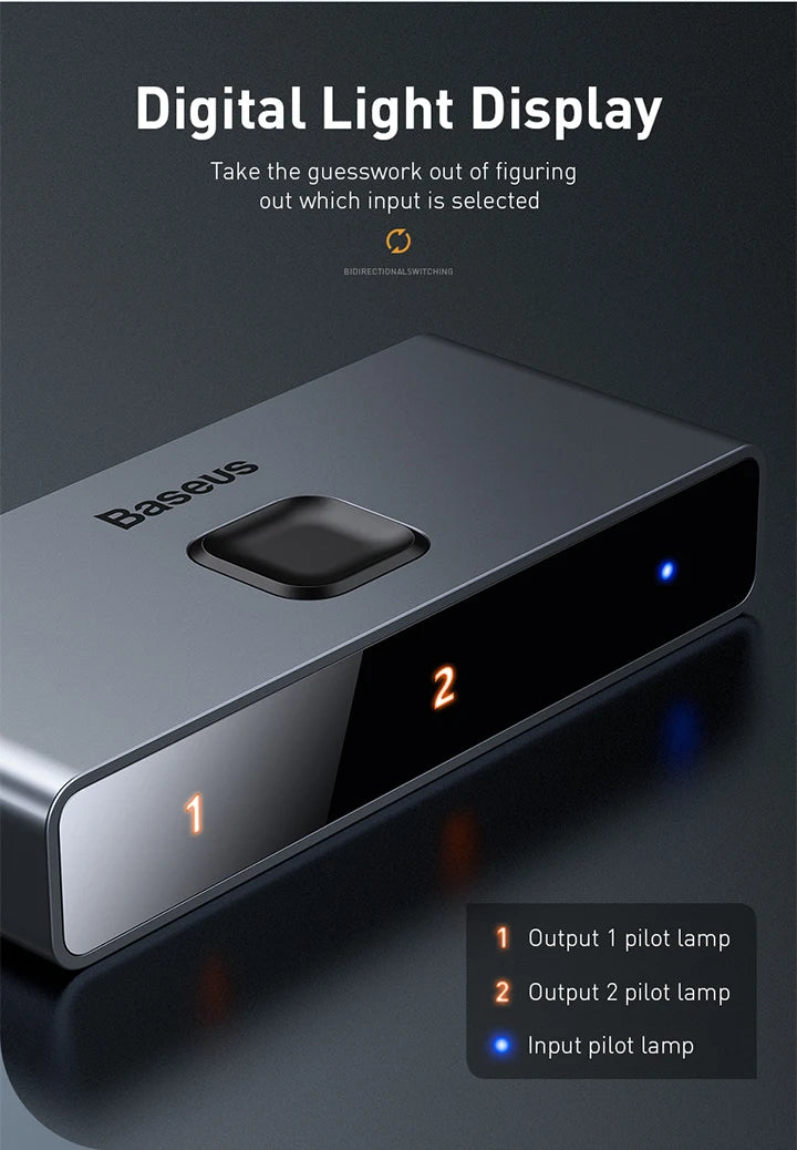 Baseus HDMI-kompatibilni preklopnik 4K 60Hz dvosmerni
