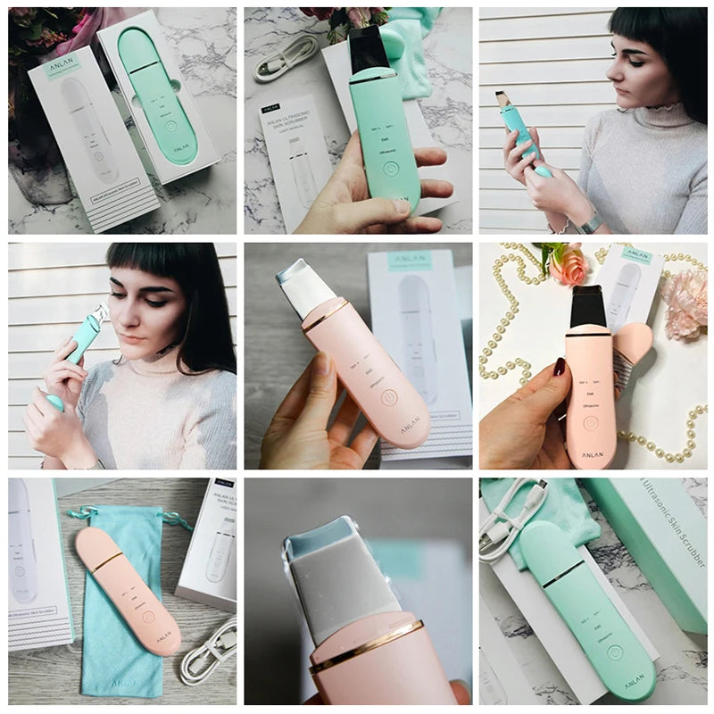 ANLAN Ultrasonic Skin Scrubber | Deep Cleaning, Peeling, EMS Lifting, Facial Shovel