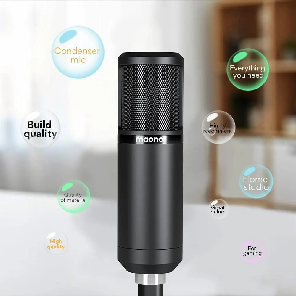 Maono PM320S – Professional XLR Condenser Microphone Kit | Cardioid Vocal Studio Mic for Streaming, Voice‑Over & Home‑Studio Recording