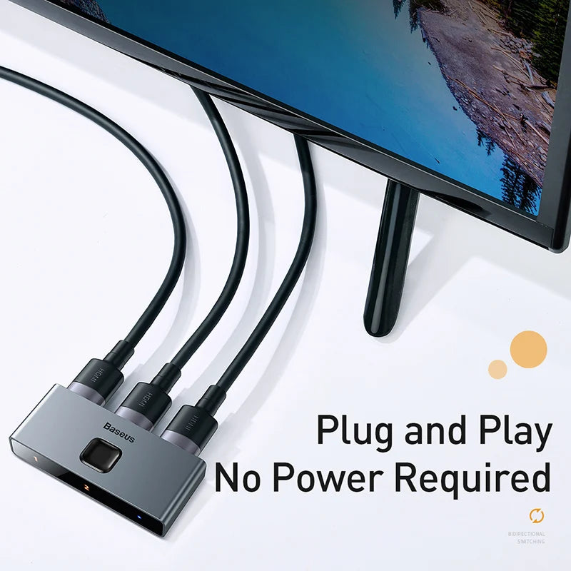 Baseus HDMI-kompatibilni preklopnik 4K 60Hz dvosmerni