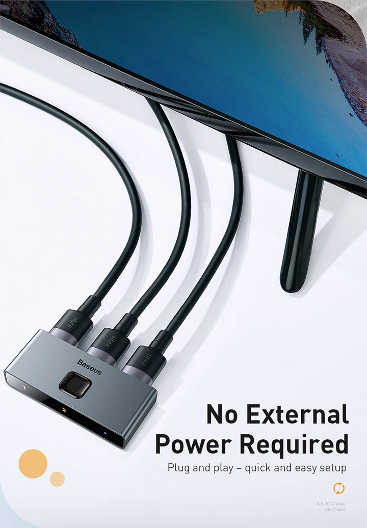 Baseus HDMI-kompatibilni preklopnik 4K 60Hz dvosmerni