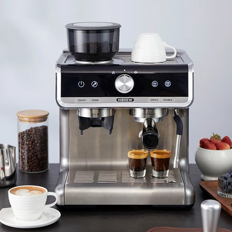 HiBREW H7 – kavni aparat Barista Pro, 20 barov, od zrnja do skodelice | Komercialni kavni aparat s popolnim profesionalnim kompletom