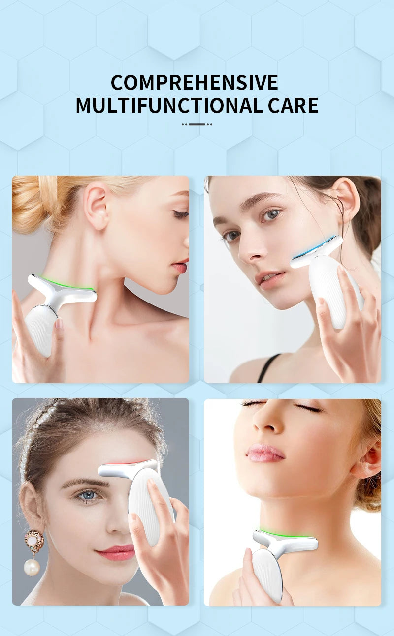 ANLAN Neck & Face Beauty Device | EMS Lifting, 3‑Color Light, Double‑Chin Reduction