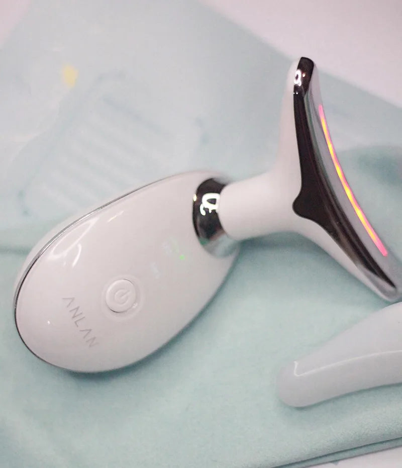 ANLAN Neck & Face Beauty Device | EMS Lifting, 3‑Color Light, Double‑Chin Reduction